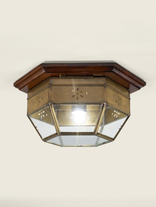 Secessionist Hexagonal Ceiling or Wall Lantern