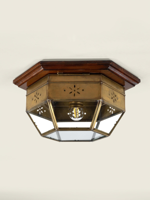 Secessionist Hexagonal Ceiling or Wall Lantern