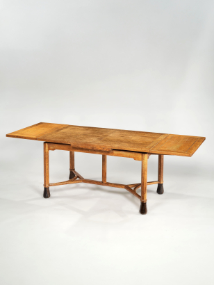 1930's Arts & Crafts Japanese Oak Extending Dining Table