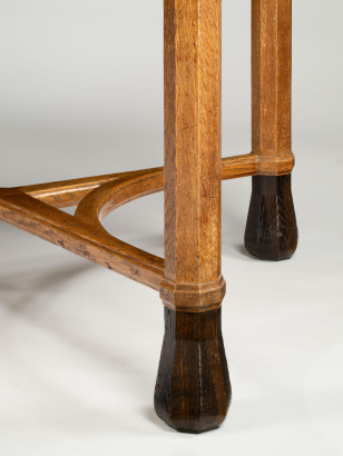 1930's Arts & Crafts Japanese Oak Extending Dining Table