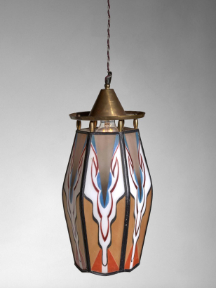 Rare Amsterdam School Lantern by De Nieuw Honsel