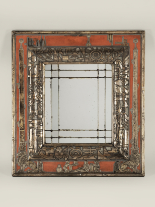 Art Deco Painted Mirror by Georg Fuchs