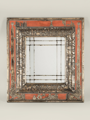 Art Deco Painted Mirror by Georg Fuchs