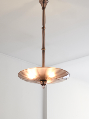 Pink Glass Pendant Light