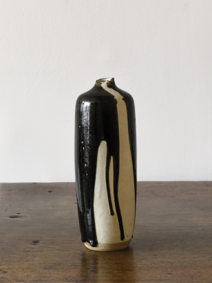 Black & White Drip-Glaze Vase
