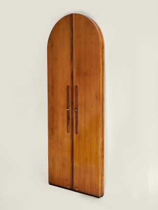 Large Walnut Tripytch Mirror