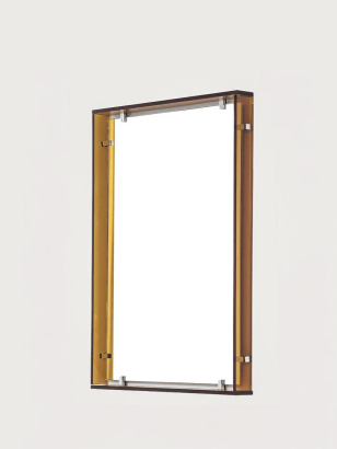 1960's Amber Glass Mirror, Model 2014