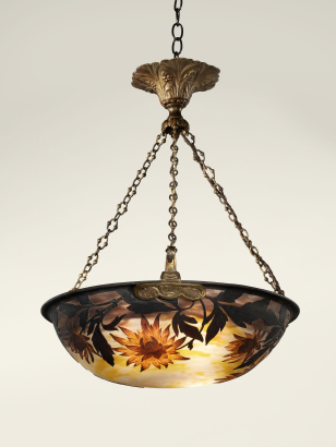 Art Nouveau 'Dahlias' Plafonnier by Daum Art Nouveau 'Dahlias' Plafonnier by Daum