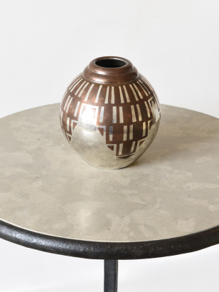 Art Deco Dinanderie Vase by Luc Lanel