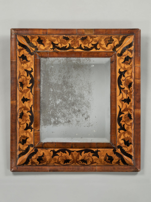 William & Mary Marquetry Cushion Mirror