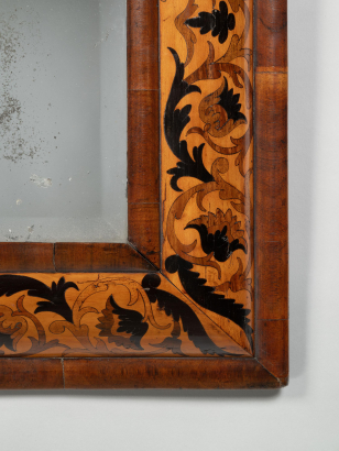 William & Mary Marquetry Cushion Mirror