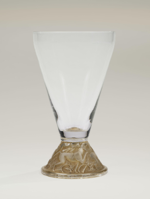 Rare Set of Six Chasse Chiens Glasses and Plate by Lalique