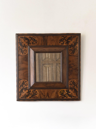 Louis XIV Walnut Marquetry 'Protestant' Mirror