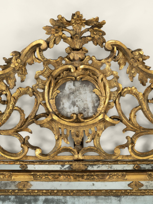 Rare 18th Century Piedmontese 'Cimasa' Mirror Rare 18th Century Piedmontese 'Cimasa' Mirror