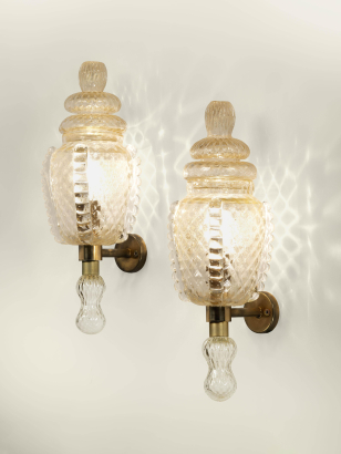 Pair of Aventurina D'Oro 'Coach' Wall Lanterns Pair of Aventurina D'Oro 'Coach' Wall Lanterns