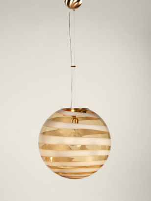 Large Murano 'Spiral' Globe Light