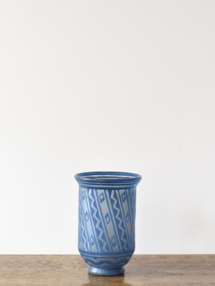 Large Art Deco Aqua Blue Vase