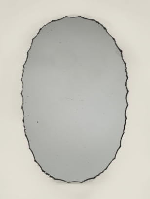 Art Deco Silvered Oval Mirror Art Deco Silvered Oval Mirror