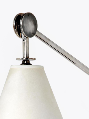 Small Silver Rotating Wall Light Without Leather Wrap - CE