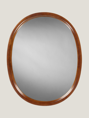 Japanese Beechwood Oval Mirror