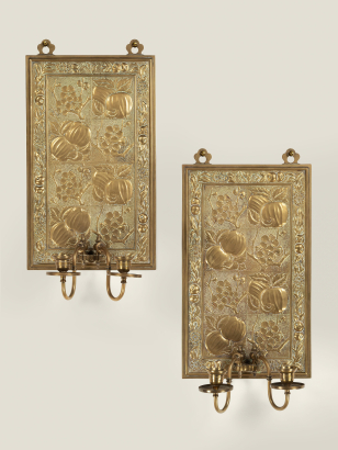 Aesthetic Movement Repousse Wall Sconces