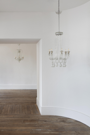 Six Arm Murano Glass Chandelier