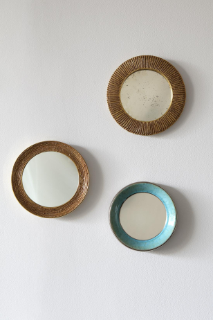 Rare Circular 'Gold' Mirror by Lucie Rie