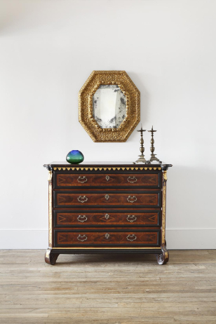 Late 17th Century Baroque Octagonal Gilded Mirror