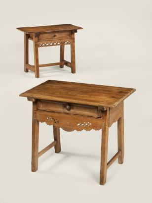 Pair of Spanish Pine Bedside 'Wedding' Tables