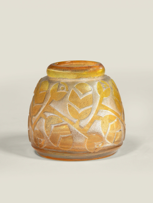 Art Deco Amber 'Tulip' Vase by Daum Art Deco Amber 'Tulip' Vase by Daum