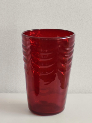 Large red glass Whitefriars vase Large red glass Whitefriars vase