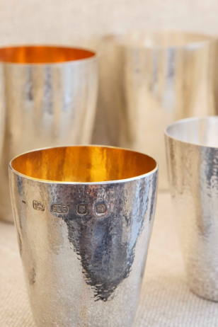 Silver Hand-Beaten Tumbler Cup 