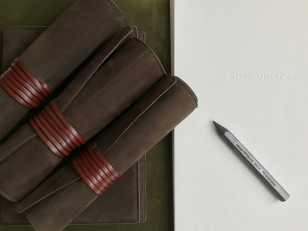 Nubuck Pen & Pencil Roll