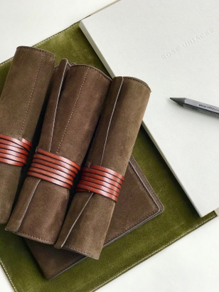 Nubuck Pen & Pencil Roll