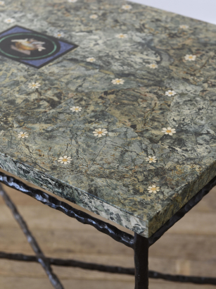 'Pliny Dove' and Daisy Marble Mosaic Top 'Pliny Dove' and Daisy Marble Mosaic Top