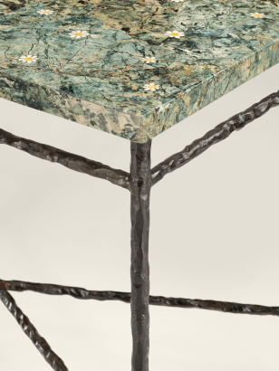'Pliny Dove' and Daisy Marble Mosaic Top 'Pliny Dove' and Daisy Marble Mosaic Top