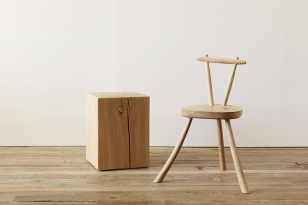 Solid Oak Cube Table
