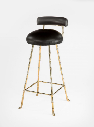 Upholstered Bar Stool with Back Rest