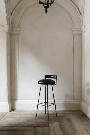 Upholstered Bar Stool with Back Rest
