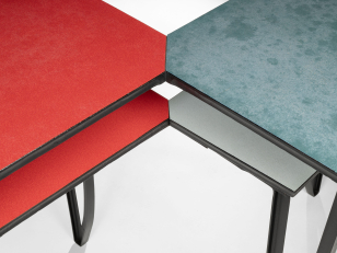 1960's Red & Green Formica 'Double' Desk