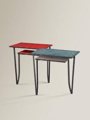 1960's Red & Green Formica 'Double' Desk