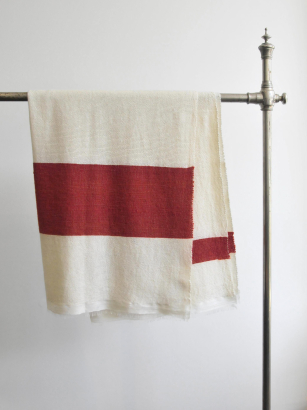 Red Stripe Cashmere Shawl