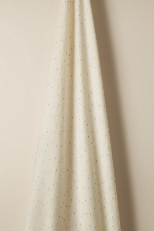 Sheer Linen in Biscuit Spot on Chalk