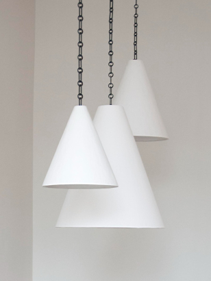 Plaster Cone Hanging Light