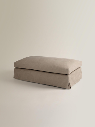 Upholstered Ottoman with Cushion and Slipcover