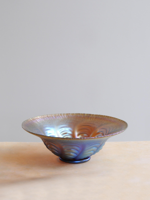 Large Art Nouveau Iridescent Glass Bowl by Loetz