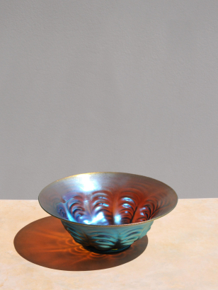 Small Art Nouveau Iridescent Glass Bowl by Loetz