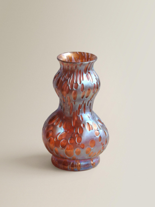 Iridescent Gourd-Shaped Glass Vase by Loetz