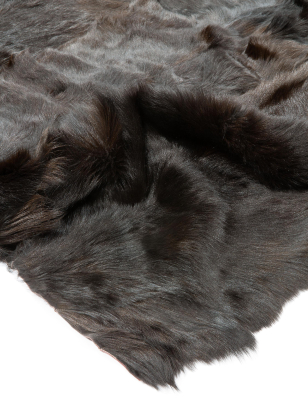 Large Dark Brown Goat Hair Rug