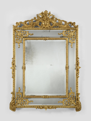 Louis XVI Style Giltwood Border Glass Mirror